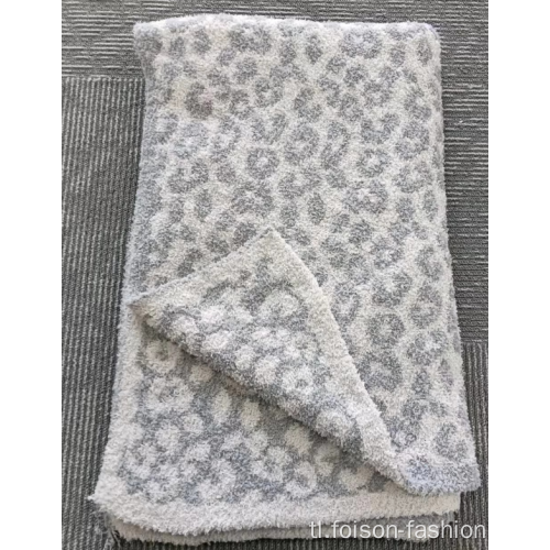 Polyester Leopard Microfiber Big Winter Knit Throw Blanket